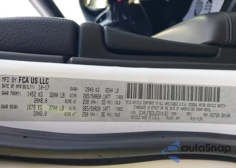 2018 Jeep Grand Cherokee Sterling Edition 4X4 from USA, damaged, VIN 1C4RJFBG5JC214161